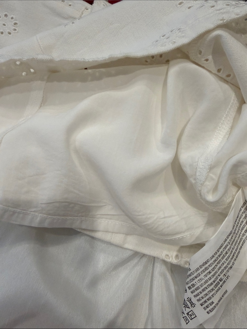 MP/D White Eyelet Sundress with Tortoiseshell Buckle Belt Size XS - Picture 8 of 8